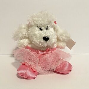 Russ Dog Plush Beanie 5” White Poodle Ballet Pink Dress Luv Pets Home Buddies